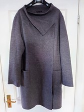 Pure Wool Grey Eileen Fisher Coatigan Coat S Gb