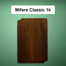 MIFARE Classic 1k - echtes Nussholz Karte RFI...