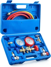 AC Gauges, AC Manifold Gauge Set for R134A R12 R22 R502, 3 Way Automotive AC Gau