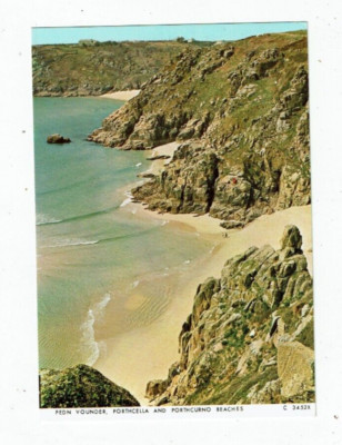 CORNWALL POSTKARTE FARBFOTO VON PEDN VOUNDER, PORTHCELLA STRÄNDE C3452X.