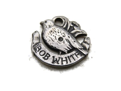 Bob White Bird Necklace Charm Pendant Silver Tone