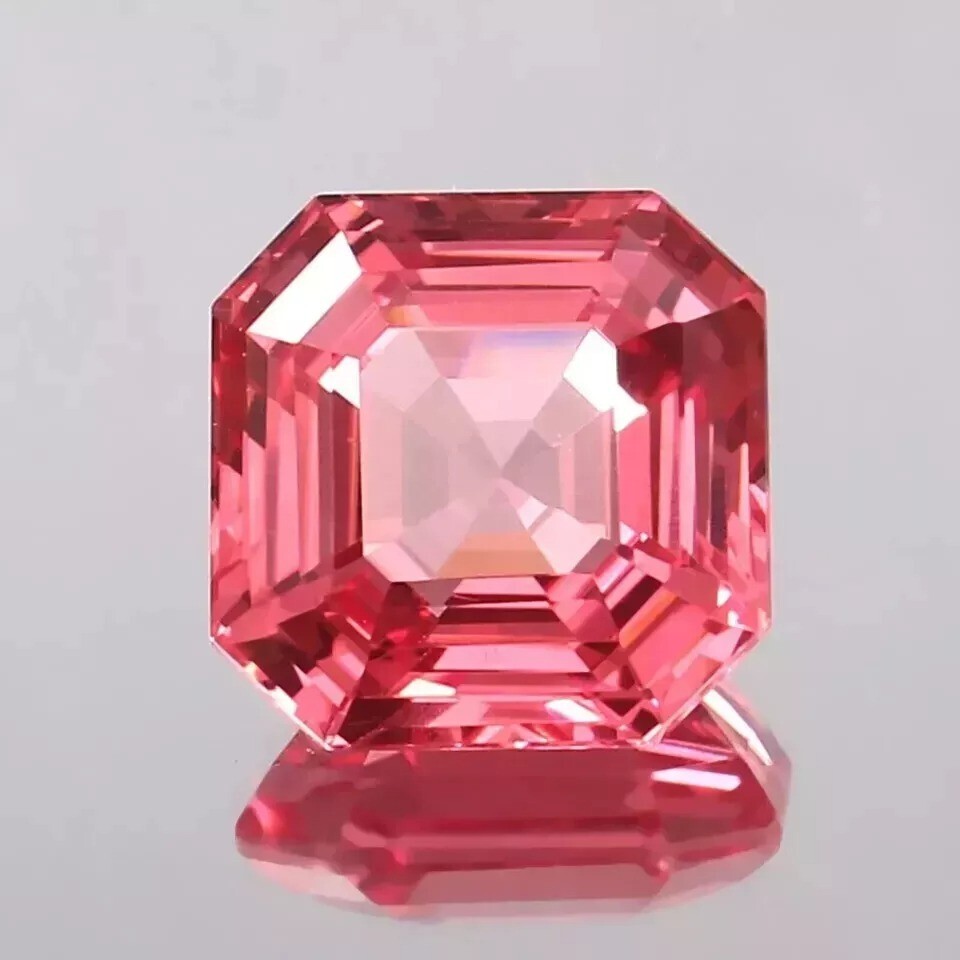 Natural 12-14 Ct EGL Certified Padparadscha Sapphire Asscher Cut Loose Gemstone