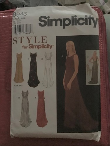 Simplicity 8946 Misses Dress Scoop Back sz 6-18 sewing Pattern STYLE