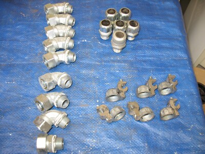 Lot Raco Liquidtight Connectors Galvanized Steel 1/2'' PLUS other 1/2'' fittings