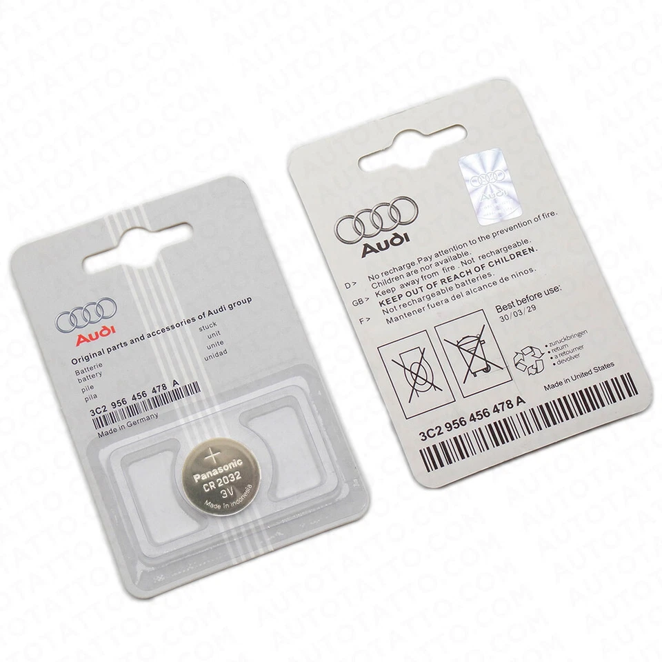 Batería de moneda de litio genuina para Audi Sport Car SUV llavero reemplazo remoto Foto 4 de 4