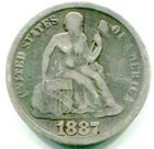 1887 Seated Liberty Dime !! Scratches