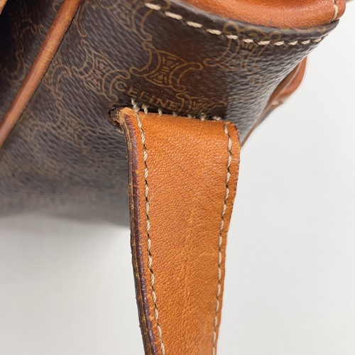 Authentic Celine Macadam Pattern Leather Dark Brown Flap Shoulder Bag NS050557 - Picture 15 of 22