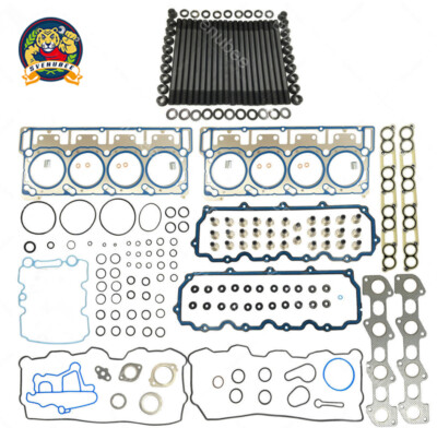 NEW CYLINDER HEAD STUD KIT&HEAD GASKET SET 18mm FOR 03-06 FORD 6.0L POWERSTROKE
