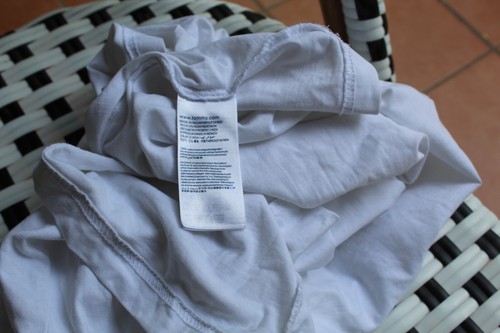 SIZE XL TOMMY HILFIGER WHITE SIGNATURE SHORT SLEEVE TSHIRT *MARKED - Picture 6 of 7