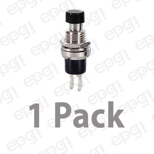 Interruptor pulsador negro apagado momentáneo SPST (N/C) 3 AMPERIOS @ 125VAC #66-2414-1PK - Imagen 1 de 3