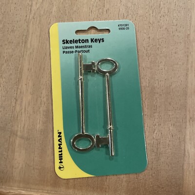 Hillman 701281 Skeleton Keys, Set of 2, Flat and Notch Tips