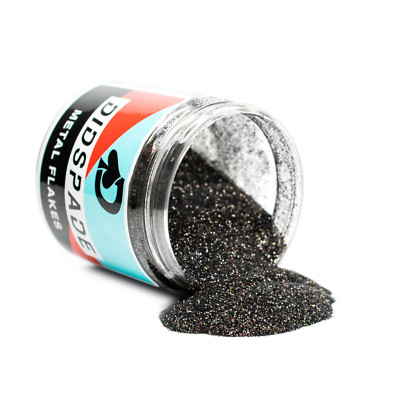 4oz Black Magic 0.008 Black Holographic Micro Metal Flake - Solvent Resistant