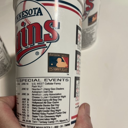 Vintage 1994 Minnesota Twins Stadium Souvenir Cup Spielplan Set 3 - Bild 5 von 9