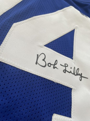 BOB LILLY HOF '80 Autographed Blue Jersey Mr. Cowboy Dallas Cowboys Beckett COA - Picture 4 of 12