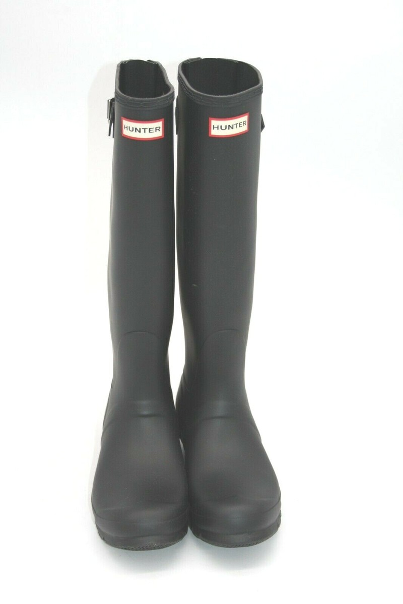 Hunter WOMEN'S Original Back Adjust Rain Boot BLACK WATERPROOF | eBay