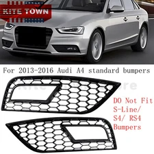 Pair Honeycomb Style Fog Light Cover For 2013-2016 Audi A4 B8.5 standard bumpers