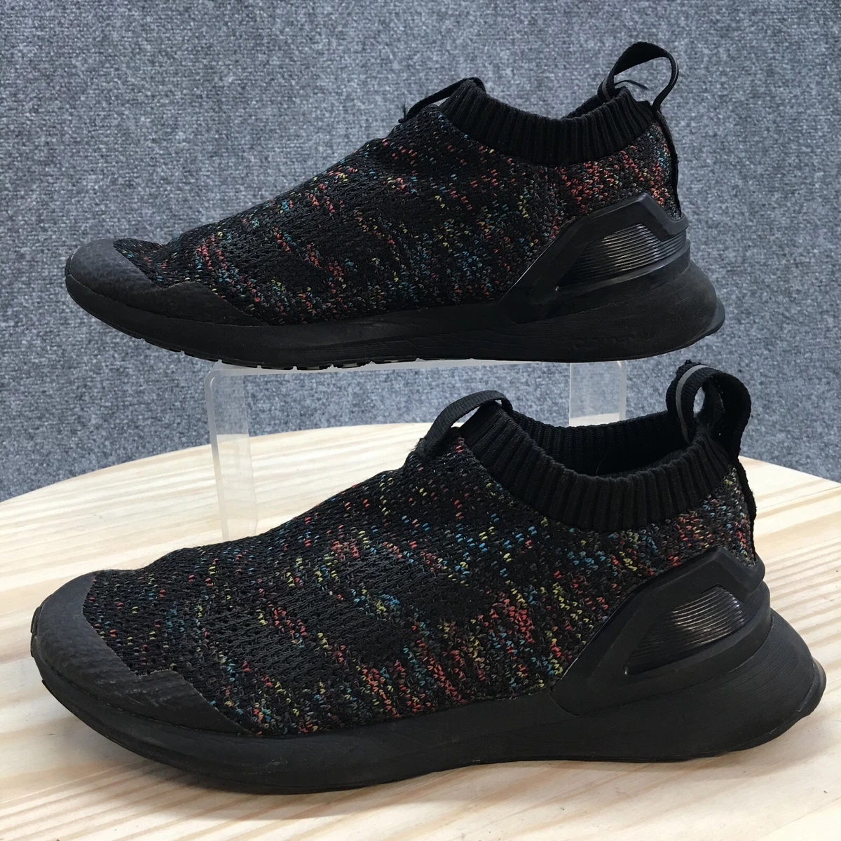 adidas black laceless shoes
