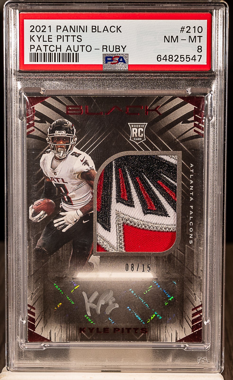 Kyle Pitts Panini Black #210 Patch Autograph-Ruby