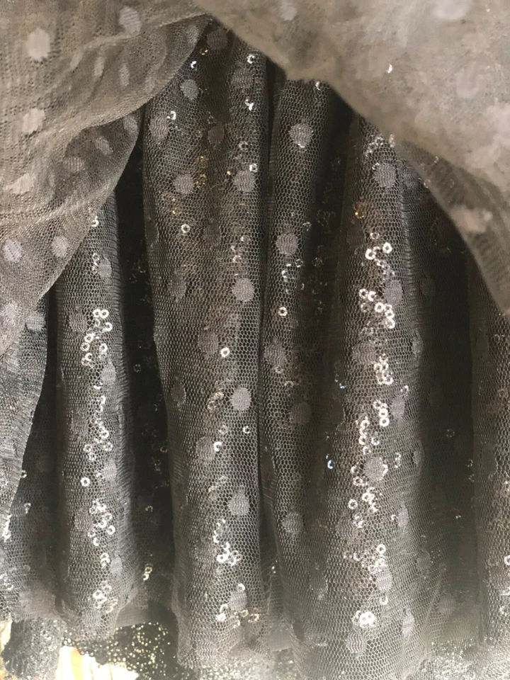 Juicy Couture Falda Corta Hinchada Encaje Negro/Plateado Talla S Foto 2 de 4