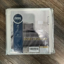 Nestl Twin Twin XL Duvet Cover Soft microfiber Off White 1 Cover 1 Pillow Sham