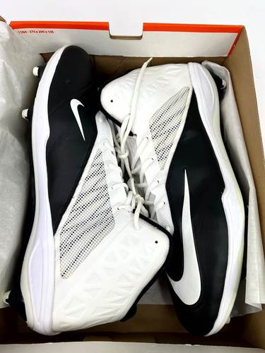 NIKE FOOTBALL CLEATS Zoom Code Elite 3/4 D 603369-010 Sz 18 White/Black NEW! - Picture 3 of 10