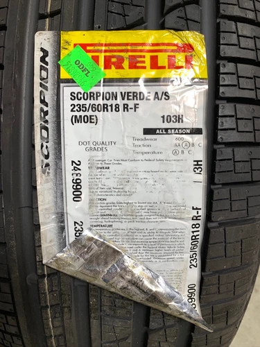 2 New 235 60 18 Pirelli Scorpion Verde All Season MOE Run Flat Tires