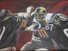 LA RAMS Football 70s DAVID DEACON JONES Painting by Nikita Knatz LA CA — photo 4