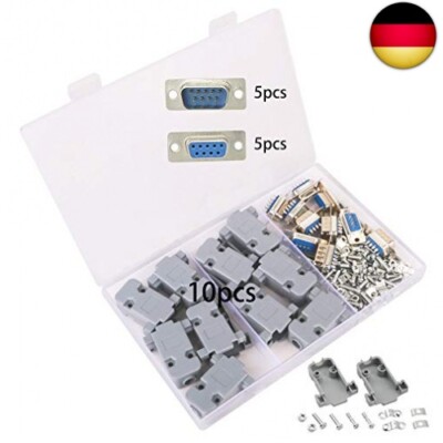 GTIWUNG 10 Stück DB9 Stecker, DB9 RS232 Seriell 9 Pin Adapter D-SUB Stecker 