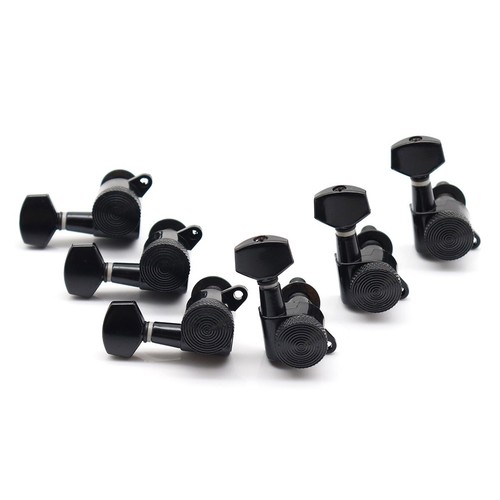 6 Inline Right Locking Electric Guitar Tuning pegs Tuners Machine heads Black - 第 1/9 張圖片