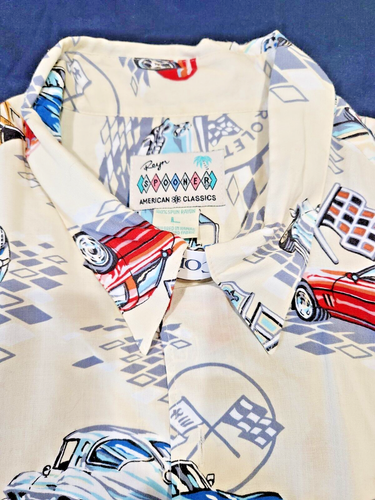 Reyn Spooner American Classics Chevy Corvette Car Men's Hawaiian Shirt Sz Large - Picture 6 of 7