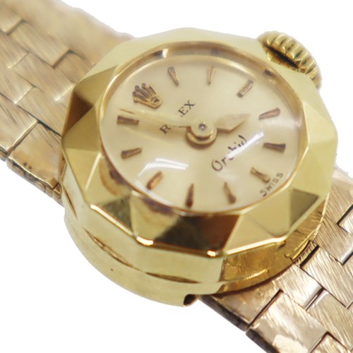 Rolex Used Ladies Watch Chameleon Orchid 18K Yellow Gold Vintage 1956 #CY726 S - Picture 17 of 20