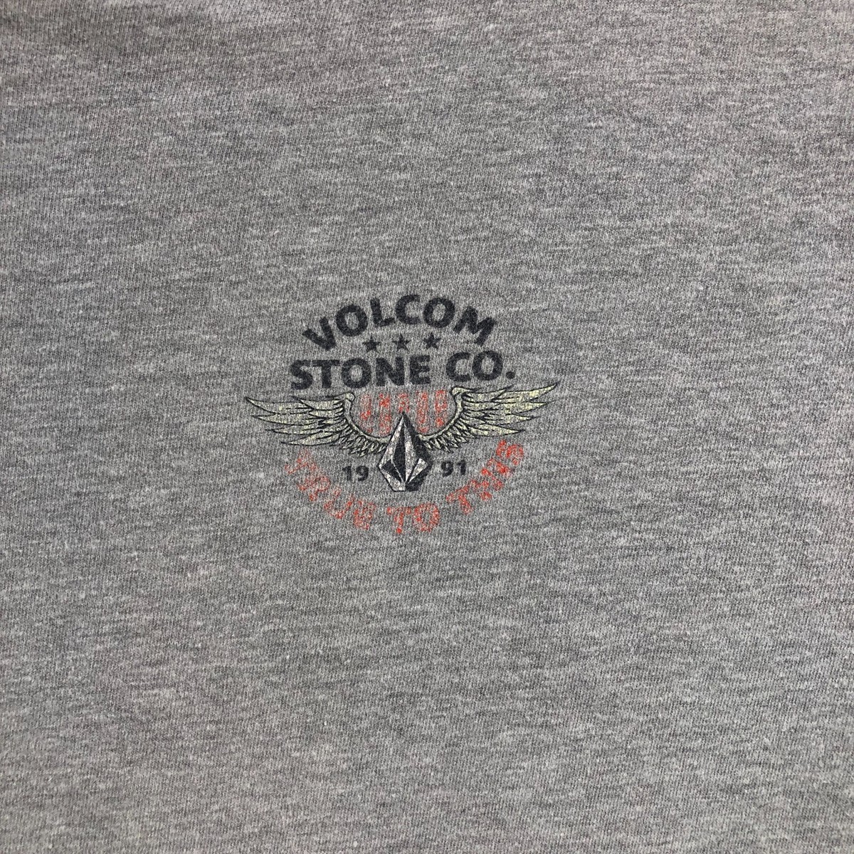 volcom stone t shirt mens L gray graphic print surf skate View 6