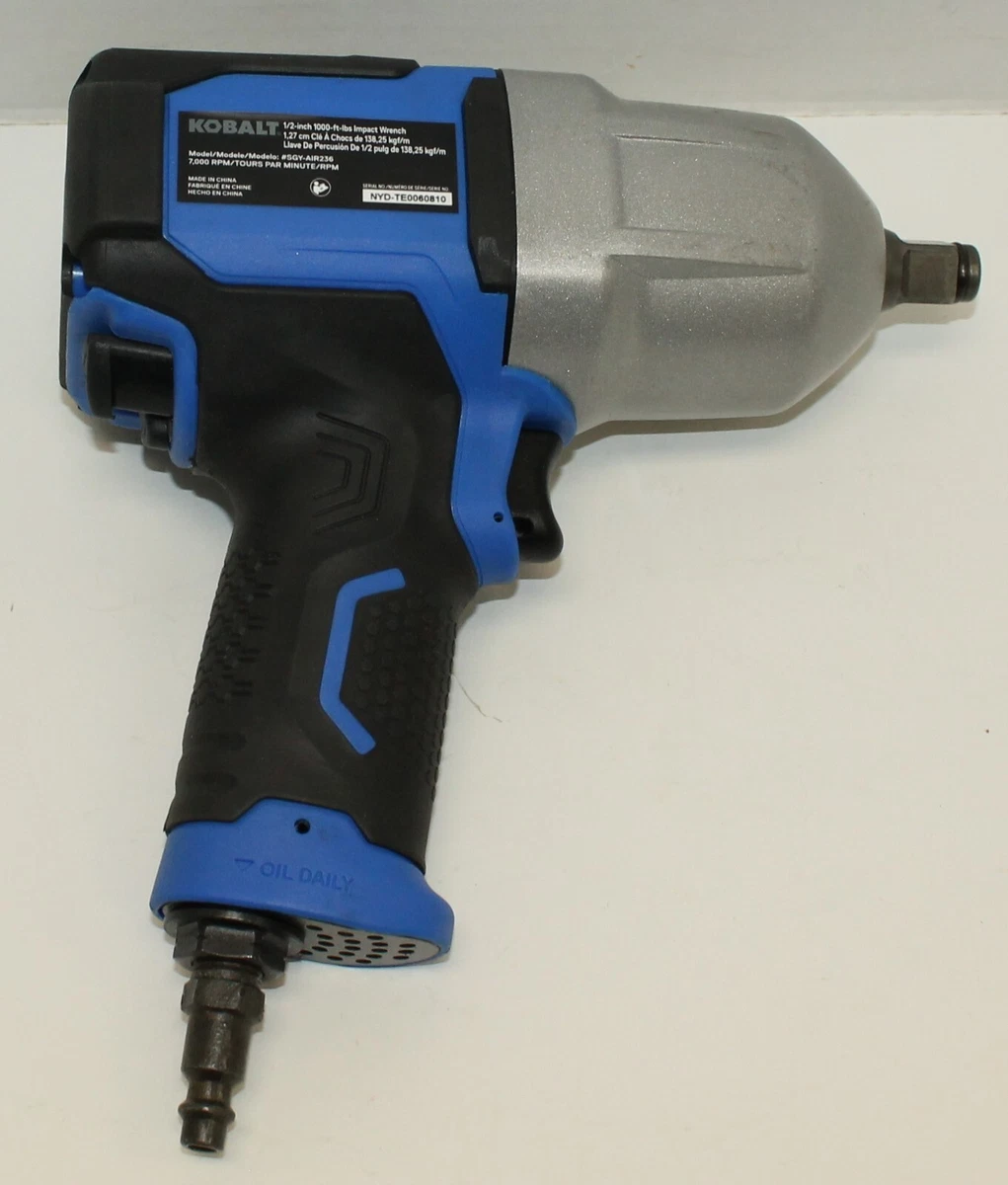 Kobalt Air Impact Wrench Max Torque 1000 Ft Lb 1 2 in Drive Model