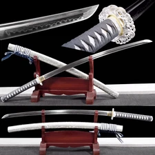Clay Tempered T10 Steel Handmade Japanese Samurai Katana Sword Sharp 