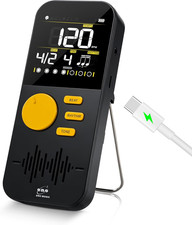 Metronomo Digital Recargable Sonido Claro Para Piano Guitarra Bateria Negro