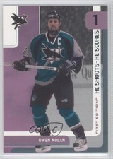 2002 ITG Be A Player First Edition He Shoots Scores Redemptions Owen Nolan 1s8