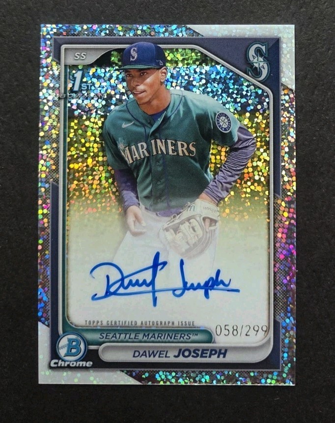2024 Bowman Chrome Dawel Joseph 1st Speckle Refractor Auto /299 CPA-DJ Mariners