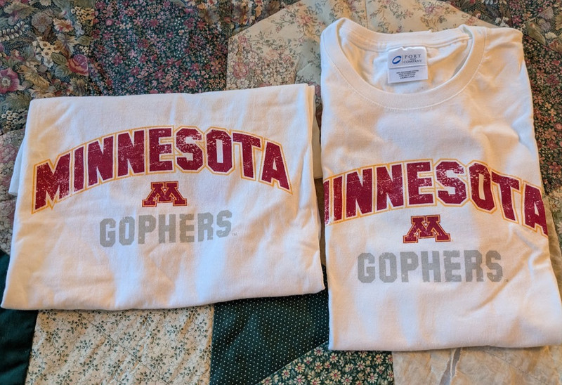 Lot of 2 Minnesota Gophers Ladies Large T Shirts coke zero promo 100% cotton