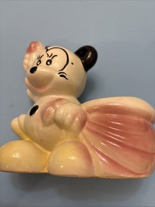 MICKEY MOUSE CERAMIC PLANTER Walt Disney 1940's Leeds China Vintage 