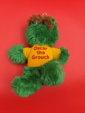 Oscar The Grouch Plush Hasbro Softies Sesame Street Stuffed 8" Monster Vtg.1980s