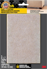 Scotch Felt Pads Beige, 2 Large Pads 4 X 6 In, Felt Furniture Pads for Protectin