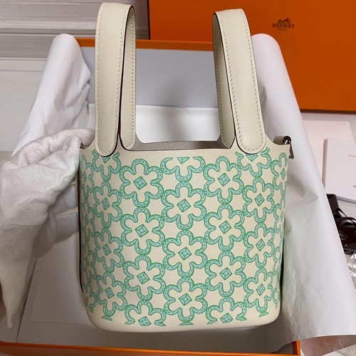 Hermes Picotin Lock Micro Lucky Daisy Chai 2022 Swift Kalbsleder Handtasche NEU - Bild 2 von 9
