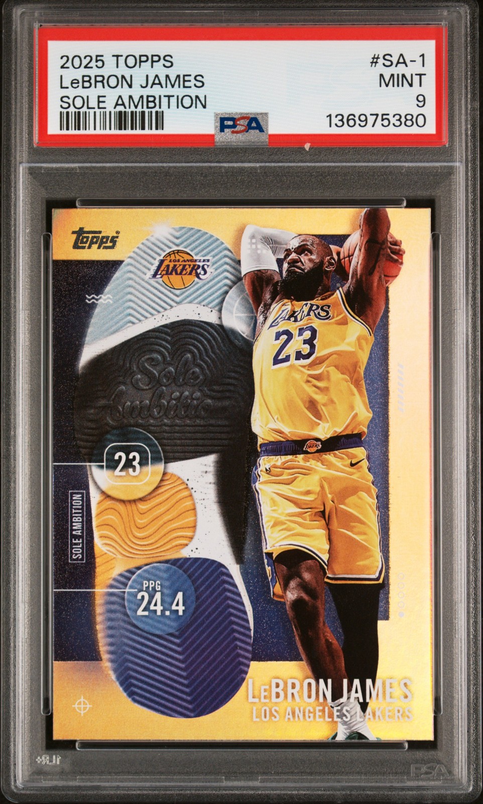 2025 TOPPS SOLE AMBITION #SA-1 LEBRON JAMES PSA 9 view 1