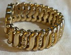 Vtg ART NOUVEAU GOLD HEART stretch AMERICAN QUEEN PITMAN & KEELER BRACELET — photo 3