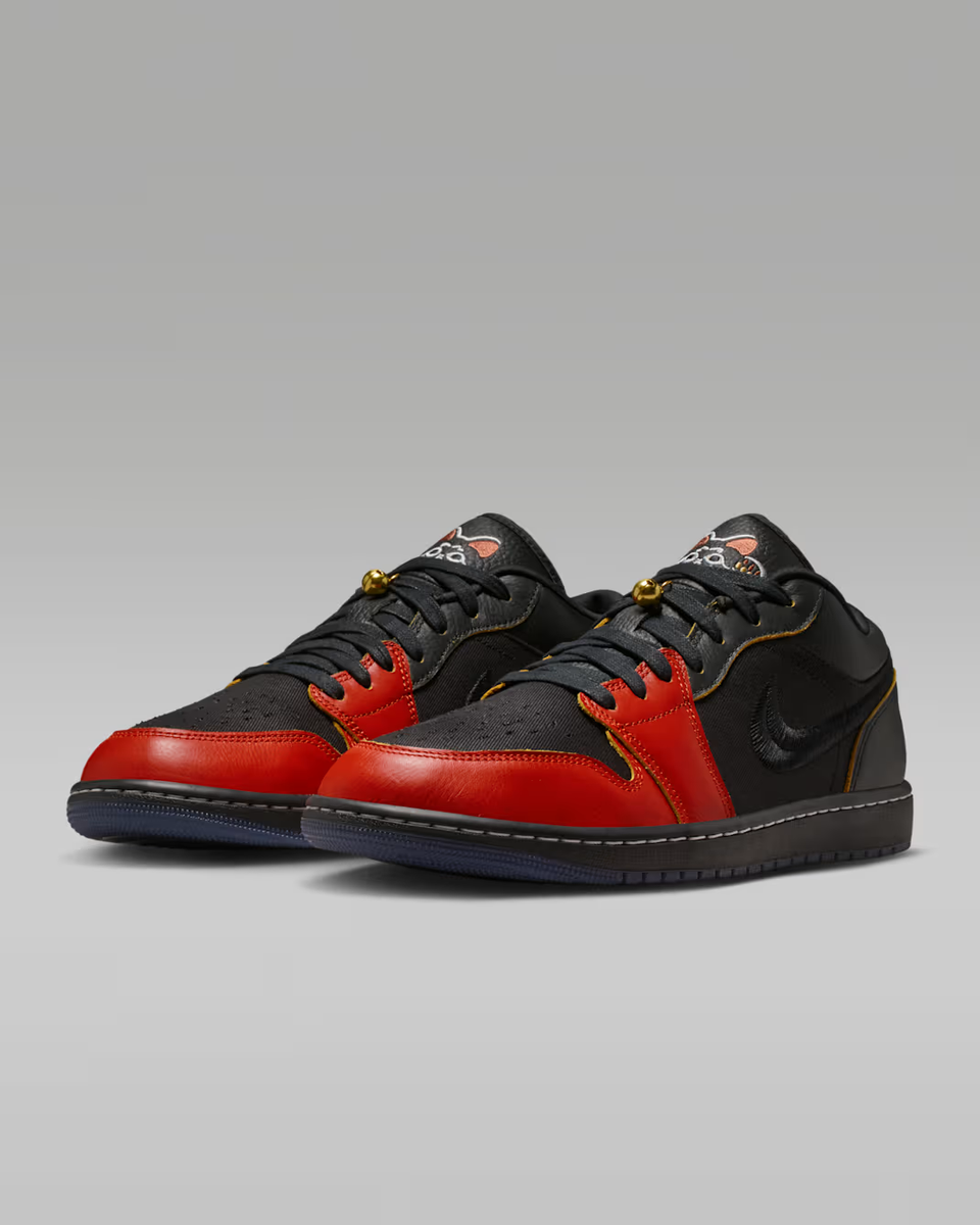NIKE Air Jordan 1 Low SE IQ3460 010 Black Dragon Red Black Men
