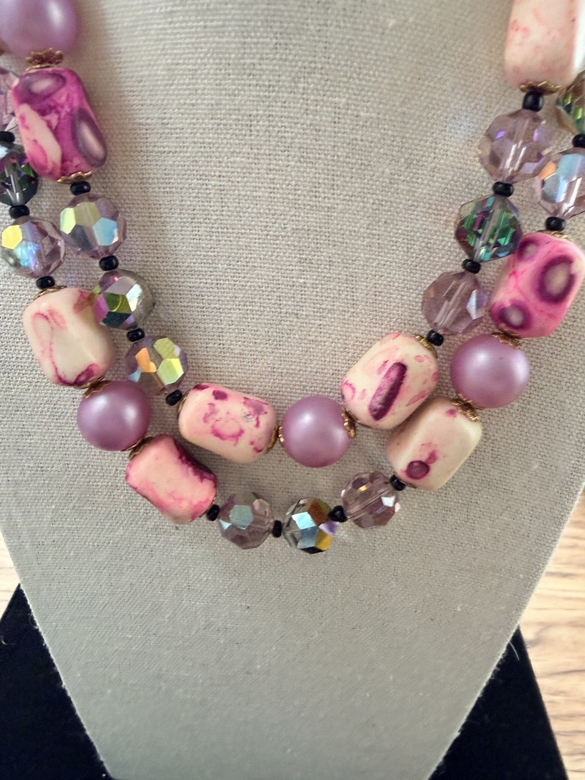 Unsigned Double Stranded Beaded Necklace - image 3