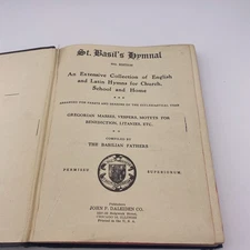 St. Basil’s Hymnal 40th Edition 1953 Latin & English Gregorian Hymns  Catholic
