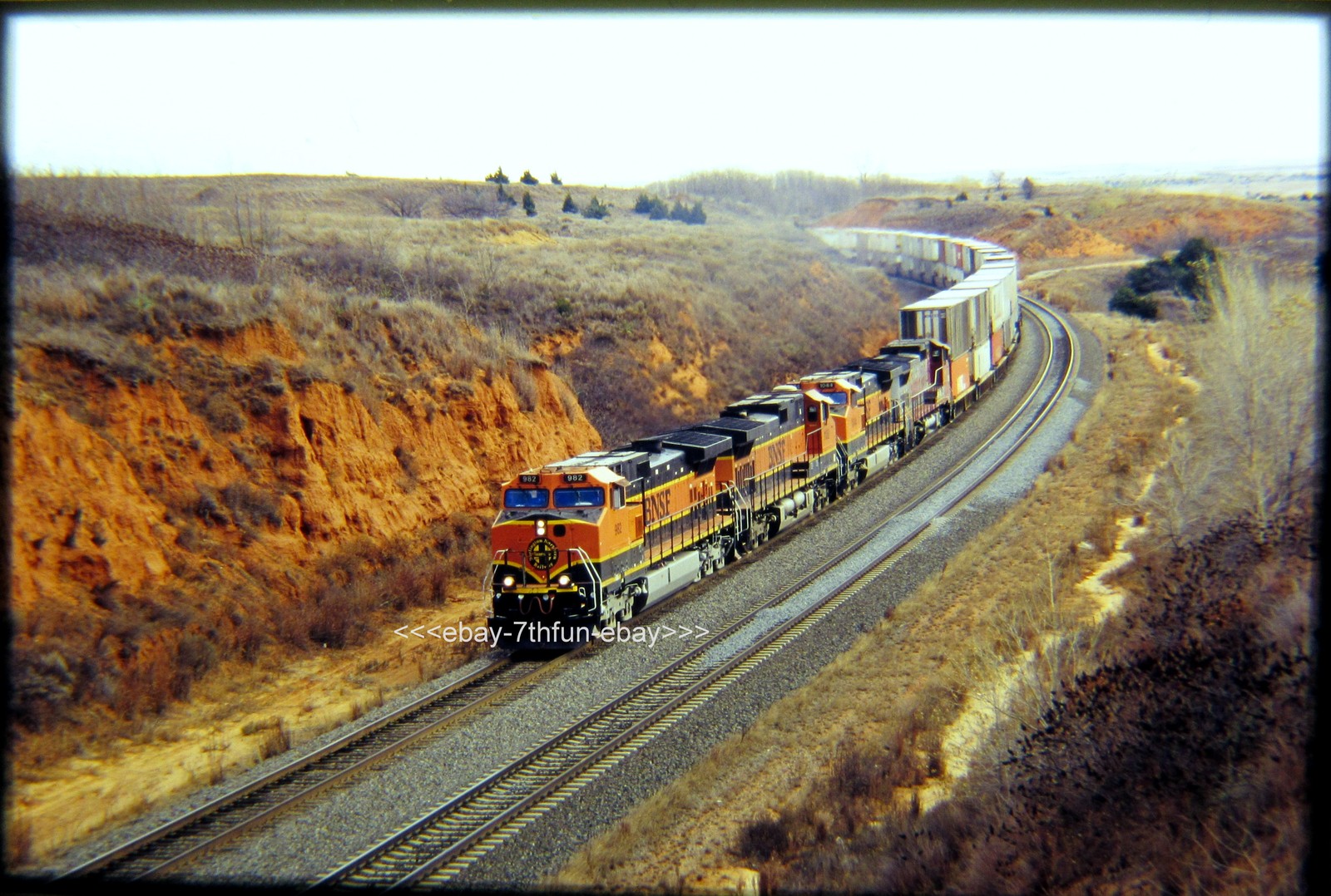 Original Railroad Slide OSLD Burlington Northern Santa Fe BNSF 982 + 3  12/01