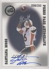 2001 Press Pass SE Auto Silver 58/250 Santana Moss Auto 0ty6