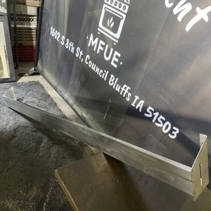 Pre-Owned 82.25” L X 4.5” W X 7.75” H Supermetal Stainless Steel Speed Rail